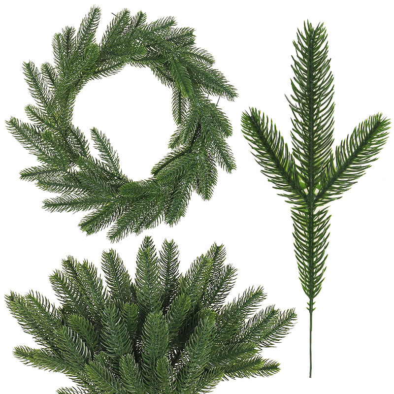 Christmas Wreath Fake - กิ่งสนเทียม, ใบสนปลอม, ใบไม้ประดับ, อุปกรณ์ทำพวงมาลัย DIY, ของตกแต่งคริสต์มาส,